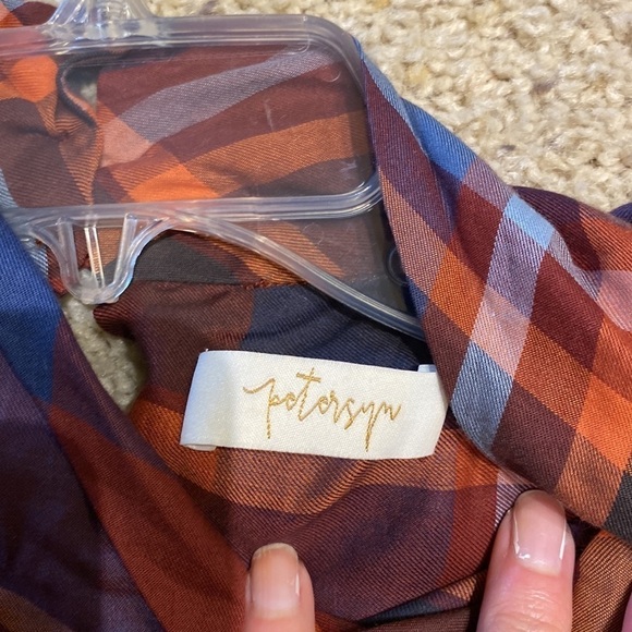 Petersyn Women’s Blouse Size XS Plaid Checkered Mock Neck Shirt Popover Mockneck - Picture 9 of 9